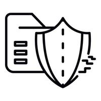 Cyber attack on firewall icon, outline style vector