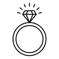 Swarovski crystal ring icon, outline style vector