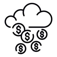 Cyber cloud robbery icon, outline style vector