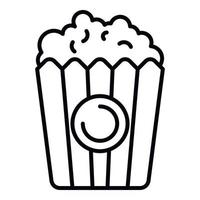 Popcorn basket icon, outline style vector