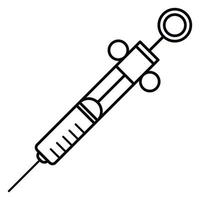 Insuline syringe icon, outline style vector