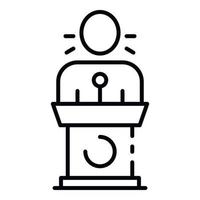 Speaker learning icon, outline style vector