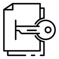 Hacking file encryption icon, outline style vector