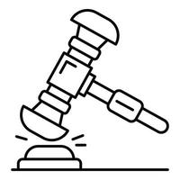 Judge gavel icon, outline style vector