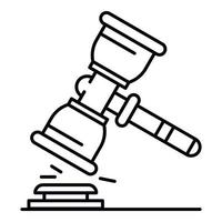 Judge hammer icon, outline style vector