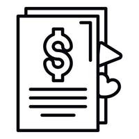 Vlog money contract icon, outline style vector