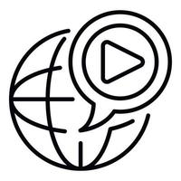 Global video blog icon, outline style vector