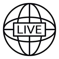 Global live video blog icon, outline style vector