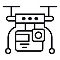 Drone video live icon, outline style vector