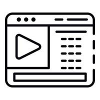 Web video blog page icon, outline style vector