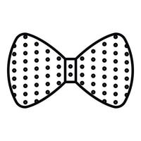Dotted bow tie icon, outline style vector