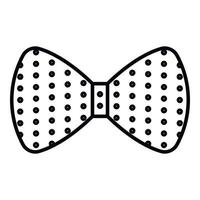 Dotted bow tie icon, outline style vector