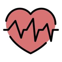 Heartbeat icon color outline vector