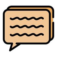 Chat bubble with text icon color outline vector