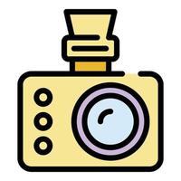 Extreme camera icon color outline vector