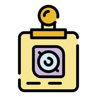 Square action camera icon color outline vector