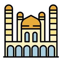 Taj Mahal icon color outline vector