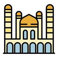 Taj Mahal icon color outline vector