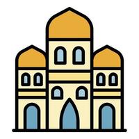 Three arab towers icon color outline vector