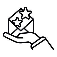Delivery envelope icon, outline style vector