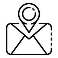 Tracking post letter icon, outline style vector