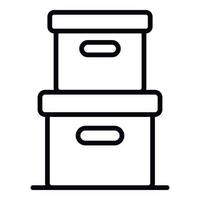 Stack delivery box icon, outline style vector