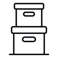 icono de caja de entrega de pila, estilo de contorno vector