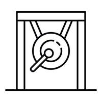 icono de gong de boxeo, estilo de esquema vector