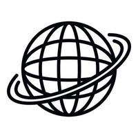 icono de envío global, estilo de contorno vector