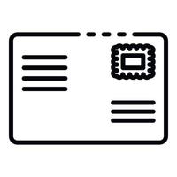 Envelope icon, outline style vector