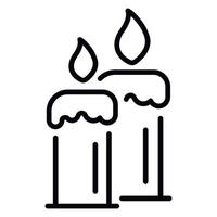 Burning candles icon, outline style vector