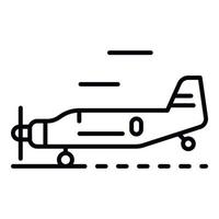 Farm plane icon, outline style vector