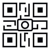 icono de código qr, estilo de esquema vector