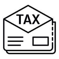 Tax letter envelope icon, outline style vector