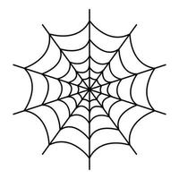 Symmetrical spider web icon, outline style vector