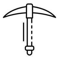 Pickaxe icon, outline style vector