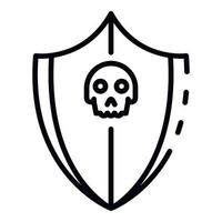 Cyber attack protection icon, outline style vector