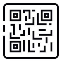 QR code in the frame icon, outline style vector