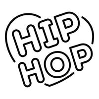 Love heart hip hop icon, outline style vector