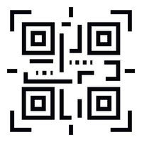 QR code identification icon, outline style vector