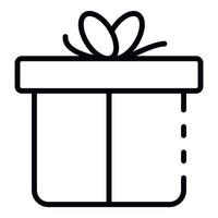 Gift box icon, outline style vector