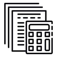 Finance calculator report icon, outline style vector