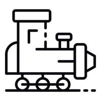 Toy train icon, outline style vector