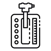 icono de caja de cambios automática, estilo de esquema vector