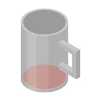 Wine mug icon, isometric style vector