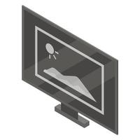 Computer monitor icon, isometric style vector