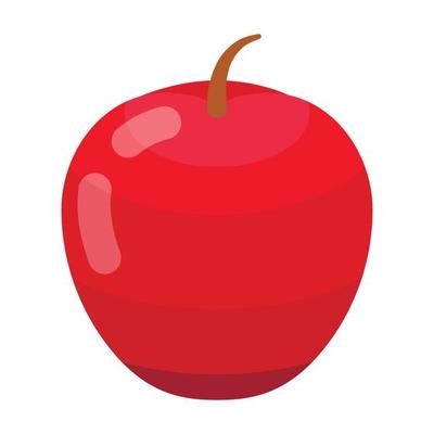 Red apple icon, isometric style