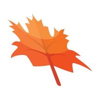 Autumn maple leaf icon, isometric style vector