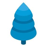 Blue fir tree icon, isometric style vector