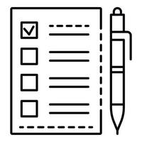 Ballot checklist icon, outline style vector